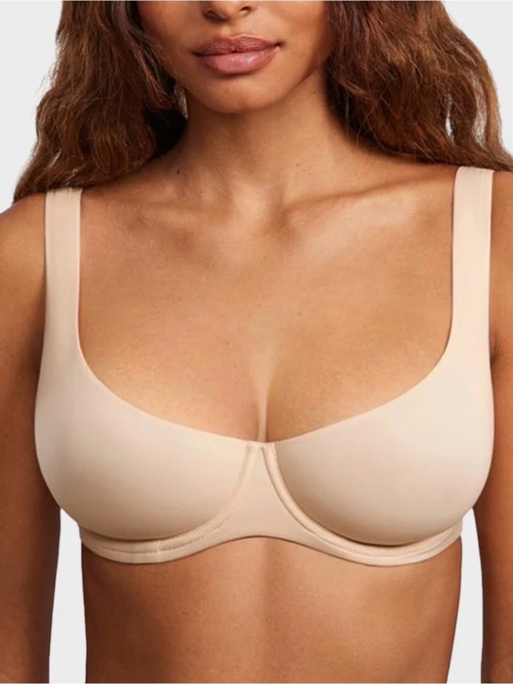 SheCurve | Underwire Support Seamless Unlined Balconette Bra | Sand | 34D